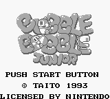 Bubble Bobble title screen for GameBoy